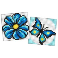 Алмазная мозаика Ideyka Flower And Butterfly Set 2pcs 9x9cm (AMG1062)