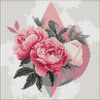 Mozaic cu diamante Ideyka Geometric Shapes With Peonies 30x30cm (AMO8230) 