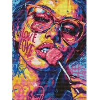 Алмазная мозаика Ideyka Girl With A Candy 40x50cm (AMO8071) 