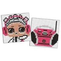 Алмазная мозаика Ideyka LOL And Pink Boombox 2pcs 9x9cm (AMG1119) 