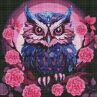Алмазная мозаика Ideyka Purple Owl 40x40cm (AMO7849) 
