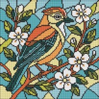 Алмазная мозаика Ideyka Stained Glass Window. A jay 30x30cm (AMO8317) 