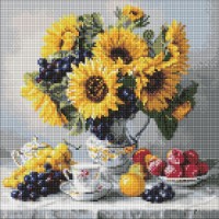 Алмазная мозаика Ideyka Sunflowers With Grapes 40x40cm (AMO8338) 