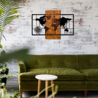 Panou decorativ Wallity World Map With Compass