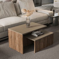 Set de măsuțe de cafea Hanah Home Twins Taupe Oak
