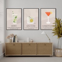 Pictură ArtShop Cocktails Triptych 30x45cm (SET400-M)