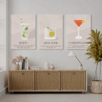 Pictură ArtShop Cocktails Triptych 30x45cm (SET400)
