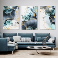 Картина ArtShop Fluid Art in Blue Shades Triptych 40x60cm (SET356-XL)
