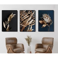 Pictură ArtShop Golden Leaves Triptych 30x45cm (SET332-L)