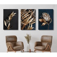 Pictură ArtShop Golden Leaves Triptych 60x90cm (SET332-XL-L)