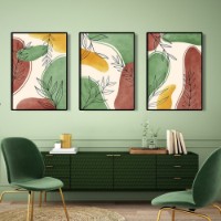 Картина ArtShop Leaves on Multicolored Background Triptych 30x45cm (SET362-M)
