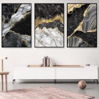 Картина ArtShop Marble with Gold Elements Triptych 30x45cm (SET263-M)