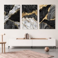 Картина ArtShop Marble with Gold Elements Triptych 40x60cm (SET263-XL)
