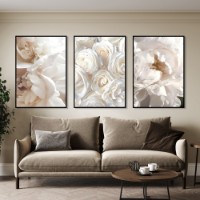 Pictură ArtShop White Flowers Triptych 30x45cm (SET450-M)