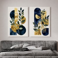Картина ArtShop Leaves with Geometry Diptych 30x45cm (SET537)
