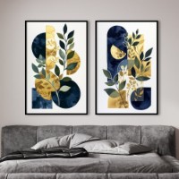 Pictură ArtShop Leaves with Geometry Diptych 30x45cm (SET537-M)