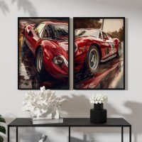 Pictură ArtShop Retro Red Car Diptych 60x90cm (SET588-LL-L)