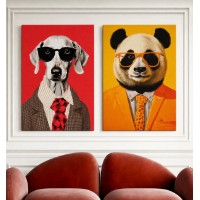 Pictură ArtShop Stylish Animals Diptych 40x60cm (SET546-XL)