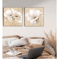 Картина ArtShop White Flowers Diptych 40x40cm (SET221-M)
