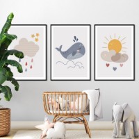 Pictură ArtShop Fish, Sun & Cloud 60x90cm (SET423-LL-L)