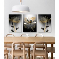 Картина ArtShop Gold & Black Flower 40x60cm (SET183)