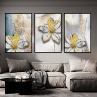 Картина ArtShop Gray Flowers with Golden Elements Triplych 30x45cm (SET489-M)