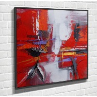 Pictură ArtShop Red Floral Abstract 40x40cm (PA11-XL-L)