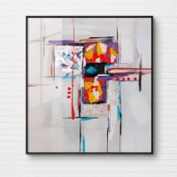 Pictură ArtShop Yellow Accent on Gray Square 40x40cm (PA12-XL)