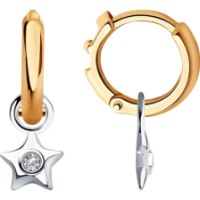 Cercei din aur combinat cu diamante Casa Bosco 1021521 1,57g