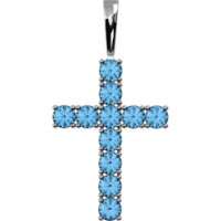 Pandantiv din aur alb cu topaz Casa Bosco 12253PW 2,58g