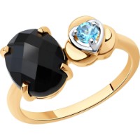 Inel din aur rosu cu agat si topaz Casa Bosco 716253 2,6g s.16,5