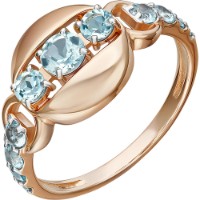 Кольцо из красного золота с топазом Platina 01-5832-00-201-1110 2,14g s.17