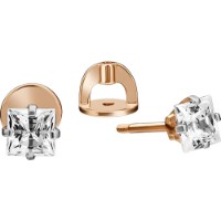 Cercei din aur rosu cu zirconiu Platina 02-4549-00-401-1110 2g