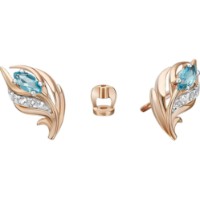 Серьги из красного золота с топазом и цирконием Platina 02-5313-00-201-1110 1,86g