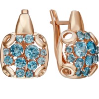 Серьги из красного золота с топазом Platina 02-5397-00-201-1110 4,05g