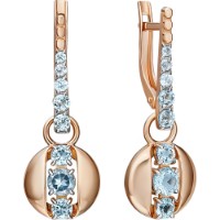 Cercei din aur rosu cu topaz Platina 02-5401-00-201-1110 3,63g