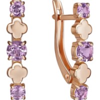 Серьги из красного золота с аметистом Platina 02-5406-00-203-1110 2,4g