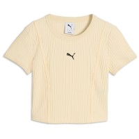 Женская футболка Puma Ess Ribbed Baby Tee Buttercream, s.L