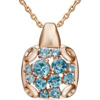 Подвеска из красного золота с лондонским топазом Platina 03-3567-00-201-1110 1,86g