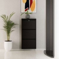 Обувница Hanah Home Locking 3 Piece Metal Black