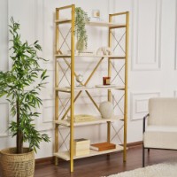 Стеллаж Hanah Home Elysian Travertine Gold
