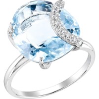 Inel din aur alb cu topaz si zirconiu Platina 01-4424-00-207-1120-46 4,22g s.18