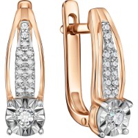 Серьги из красного золота с бриллиантами Casa Bosco 1029014-7 2,26g