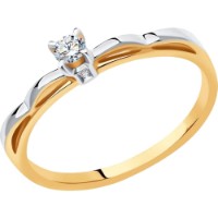 Inel din aur combinat cu diamante Casa Bosco 1012042 1,49g s.18