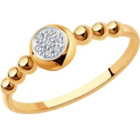 Кольцо из красного золота с бриллиантами Casa Bosco 1012146 1,5g s.18,5