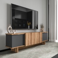 Comodă TV Hanah Home Diana Anthracite Walnut