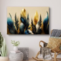 Картина ArtShop Golden Feathers with Blue 45x30cm (PGL492-XL-PL)