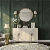 Тумба Hanah Home Meyra 120 White Travertine Silver