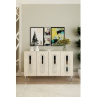 Тумба Hanah Home Rany 120 White Travertine Silver