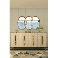 Тумба Hanah Home Rany 150 White Travertine Gold